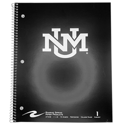 Spiral One Subject Notebook UNM Inerlocking Black
