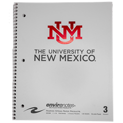Spiral Three Subject Notebook The University Of New Mexico White