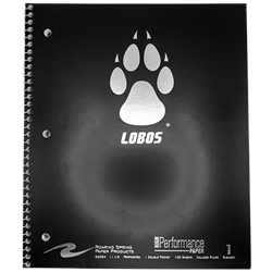 Spiral One Subject Notebook Lobos Paw Black