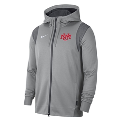 UNM Bookstore - Men's Nike Thermal Zip Jacket UNM Interlocking Silver