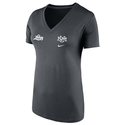 Women's Nike V-Neck T-shirt Interlocking Lobos Anthracite