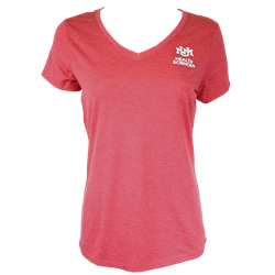 Women's District V-Neck Health Sciences UNM Interlocking Red Frost