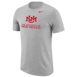 Men's Nike T-Shirt UNM Interlocking The University Of New Mexico Wolf Grey Heather