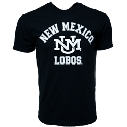 Unisex MV Sport T-Shirt New Mexico Lobos UNM Interlocking Black