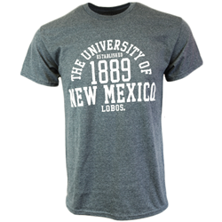 Men's MV Sport T-Shirt The UNiversity Of New Mexico Lobos EST 1889 Granite
