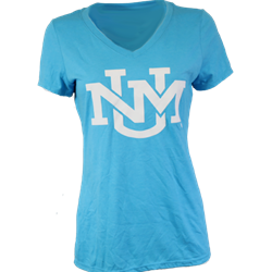 Unisex District T-Shirt UNM Interlocking Turquoise Frost