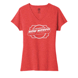 Women's CI Sport T-Shirt V-Neck The Univeristy Of New Mexico Red Heather