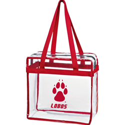 Jardine Zippered Tote Lobos Paw Red/Clear