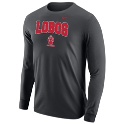 Men's Nike Long Sleeve T-Shirt New Mexico Lobos Paw Anthracite