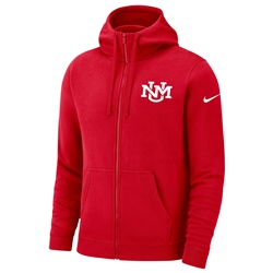 UNM Bookstore Men s Nike Hood Zip Hoodie UNM Interlocking Red