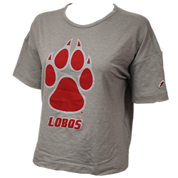 Women's League Boxy T-Shirt Lobos Paw Frost Grey
