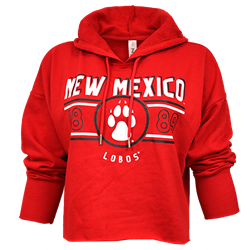 Women's ZooZatz Crop Hoodie New Mexico Lobos Red