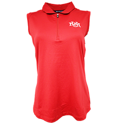 Women's C&B Sleeveless Polo T-Shirt UNM Interlocking Red