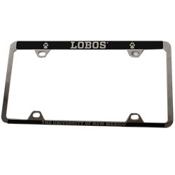 Metal License Plate Frame Lobos Black