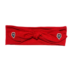 Knotted Bow Headband Lobos Shield Red