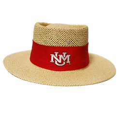 Logofit Straw Gambler Hat UNM Interlocking Birch Red