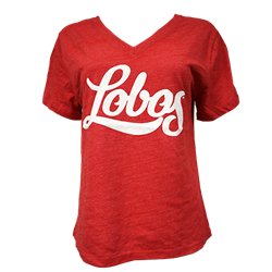 Women's League V Neck T-shirt Lobos Red