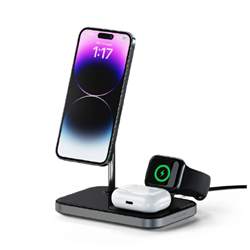 Satechi 3-IN-1 Magnetic Wireless Charging Stand Space Gray