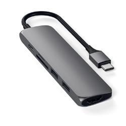 Satechi USB-C Slim Multiport V2 Adapter Space Gray