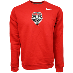 Men's Nike Fleece Crew Lobos Shield Red