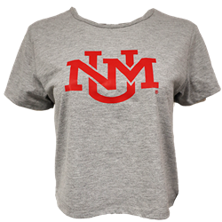 Women's ZooZatz Crop T-shirt UNM Interlocking Gray