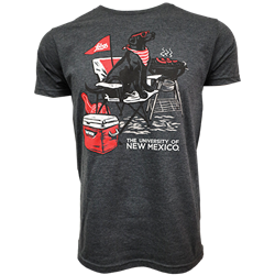 Unisex T-Shirt Tailgating UNM Lobos Heather Charcoal