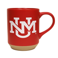 Sandstone Lobos Shield UNM Mug Red Matte