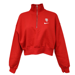 Women's Nike Phoenix Crop Half-Zip Sweatshirt Red