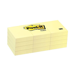 3M Post-It 1.5X2" Yellow 12Pk