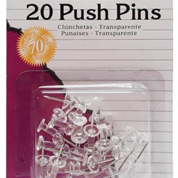 Cli Push Pins Clear 20pk