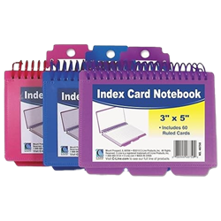 CLI Spiral Index Card W/Tabs 24pk Assorted