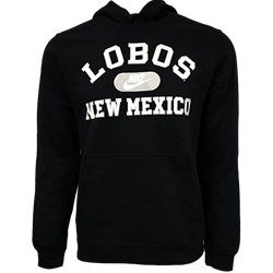 Men's Nike Hoodie Club Fleece Lobos New Mexico Black