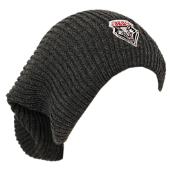 Unisex Logofit Beanie Hipster Ribbed Slouchy Lobos Shield Charcoal