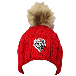 Unisex Logofit Cuffed Knit Beanie Lobos Shield Red