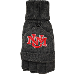 Unisex Logofit Escanaba Knit Flip Top Gloves UNM Interlocking Charcoal