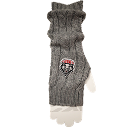 Unisex Logofit Cable Knit Arm Warmers Lobos Shield Gray