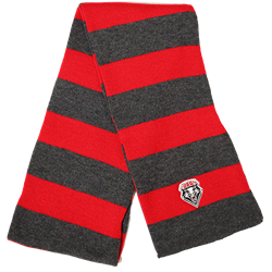 Scarf U Log NIagara UNM Rugby Stripe Charcoal Red 60"