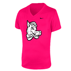 Youth's Nike V- neck T-shirt Classic Vintage Louie Pink