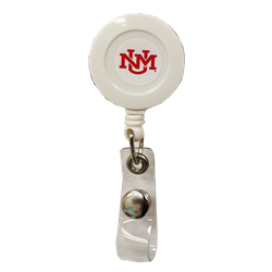 UNM Interlocking Retractable Badge Holder White