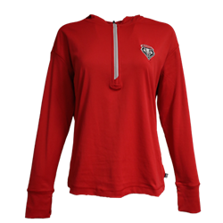 Women's C&B Daybreak 1/2 Zip Hood Lobos Shield Red