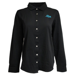 Women's C&B Adv Eco Soft Button Down Shirt Lobos Black