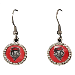 WI Earrings Lobos Shield Bling Red