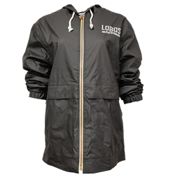 Men's Weatherproof Zip Up Rain Jacket "New Mexico 1889 Lobos" Black