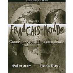 FRANCAIS MONDE STUDENT ACTIVITIES MANUAL