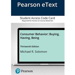 PEARSON ETEXT CONSUMER BEHAVIOR: BUYING, HAVING, BEING -- ACCESS CARD, 13/E