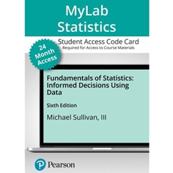 MYLAB STATISTICS WITH PEARSON ETEXT FOR FUND OF STATISTICS 6/E